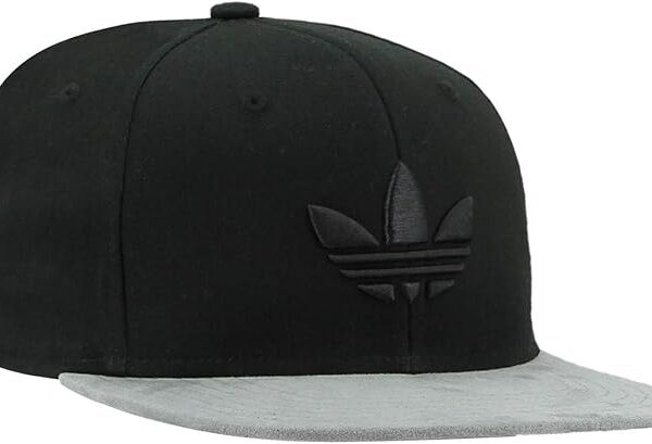 ADIDAS ORIGINALS - TREFOIL PLUS SNAPBACK - BLACK TWILL GREY SUDE