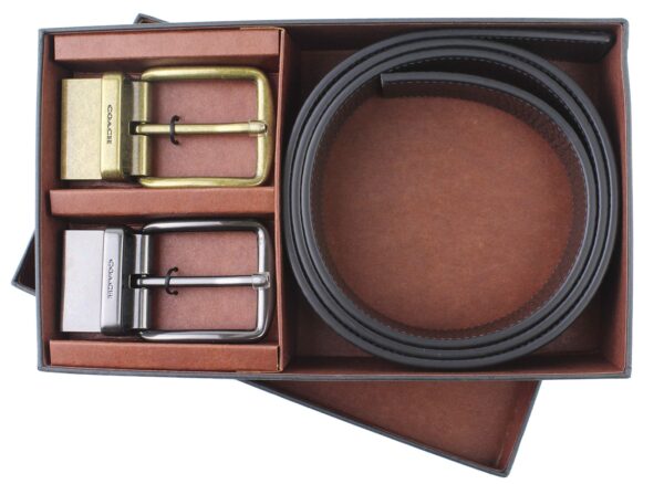 COACH - BELT GIFT BOX BLACK DARK BROWN