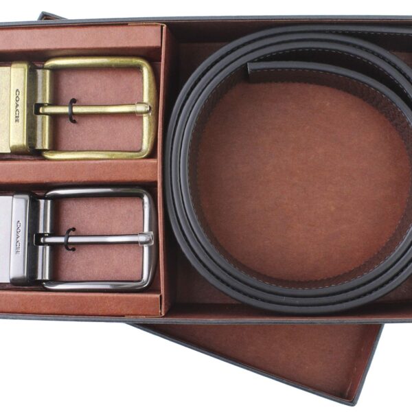 COACH - BELT GIFT BOX BLACK DARK BROWN