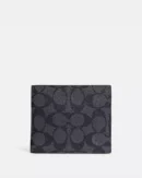 COACH - COACH BOXED 3 IN 1 WALLET GIFT SET WITH KEY FOB - CHARCOAL BLACK