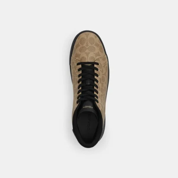 COACH - HIGH LINE SIGNATURE HIGH TOP KHAKI/BLACK HOMBRE - Imagen 2