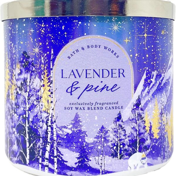 BATH & BODY WORKS (VELA 3 MECHAS) - LAVENDER & PINE