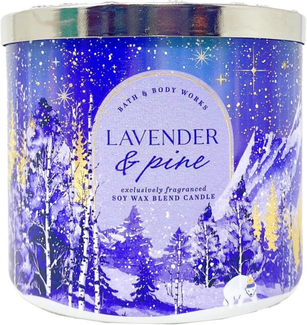 BATH & BODY WORKS (VELA 3 MECHAS) - LAVENDER & PINE