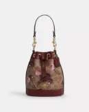 COACH - MINI BUCKET BAG SIGNATURED CHERRY