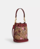 COACH - MINI BUCKET BAG SIGNATURED CHERRY
