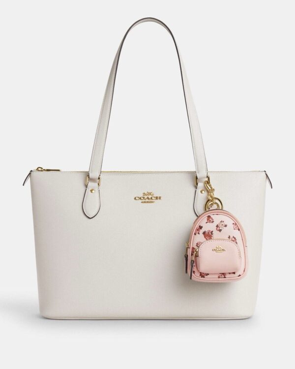 COACH - MINI COURT LEATHER BACKPACK BLUSH ROSETTE - Imagen 2