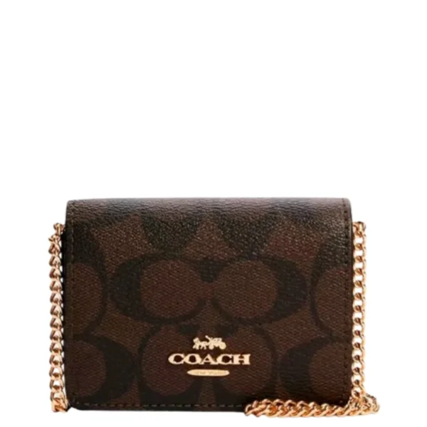 COACH - MINI WALLET CHAIN BROWN