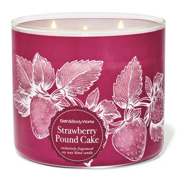 BATH & BODY WORKS (VELA 3 MECHAS) - STRAWBERRY PUND CAKE