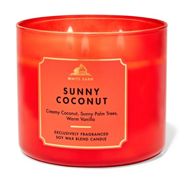 BATH & BODY WORKS (VELA 3 MECHAS) - SUNNY COCONUT