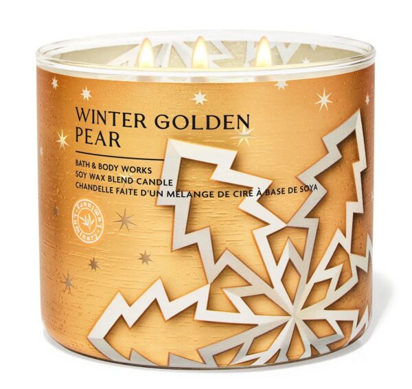 BATH & BODY WORKS (VELA 3 MECHAS) - WINTER PEAR GOLDEN
