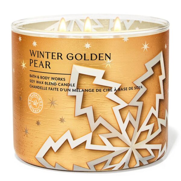 BATH & BODY WORKS (VELA 3 MECHAS) - WINTER PEAR GOLDEN