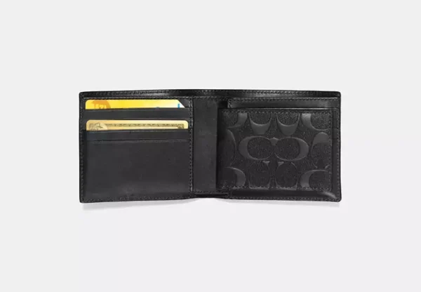 3 IN 1 WALLET IN SIGNATURE CROSSGRAIN LEATHER - BLACK - Imagen 2