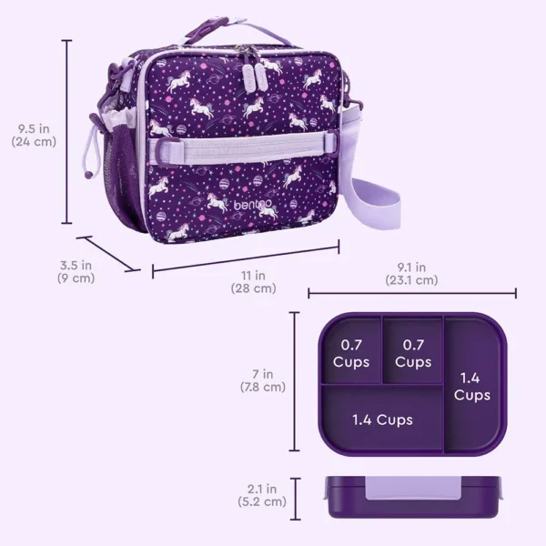 BENTGO KISDS LUNCH SET MORADO UNICORNIOS - Imagen 2