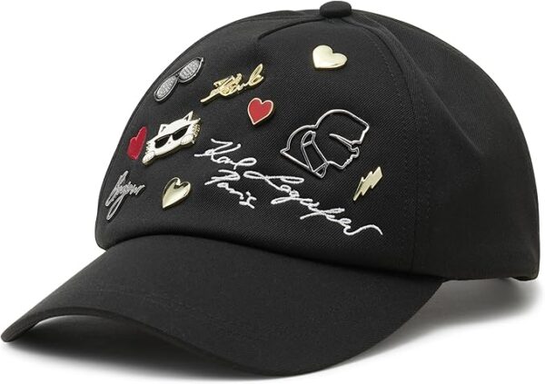 KARL LAGERFELD - CHARMS BASEBALL CAP PINS BLACK