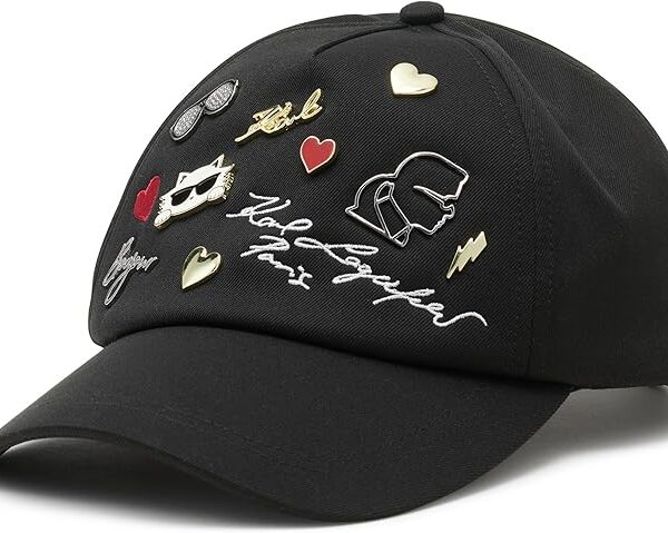 KARL LAGERFELD - CHARMS BASEBALL CAP PINS BLACK