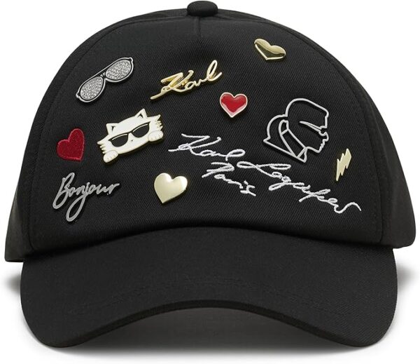 KARL LAGERFELD - CHARMS BASEBALL CAP PINS BLACK - Imagen 2