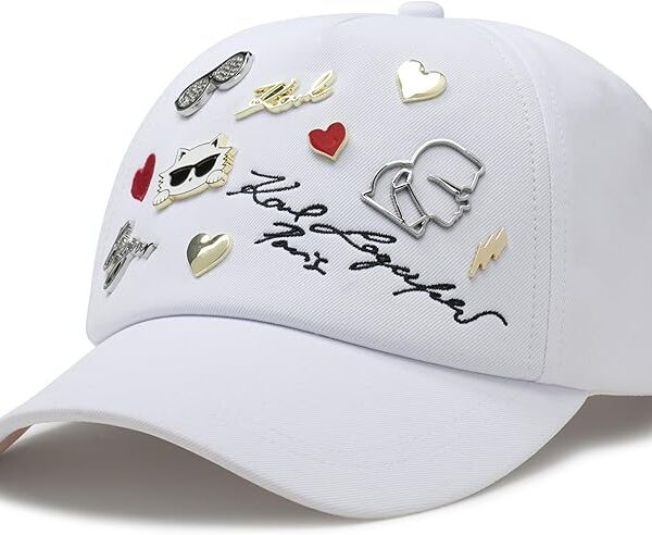 KARL LAGERFELD - CHARMS BASEBALL CAP PINS WHITE