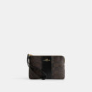 COACH CORNER ZIP WRISTLET IN SIGNATURE CANVAS WITH STRIPE
