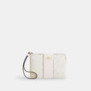 COACH CORNER ZIP WRISTLET IN SIGNATURE CANVAS WITH STRIPE