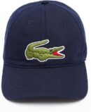 LACOSTE - GORRA DE ALGODÓN AZUL