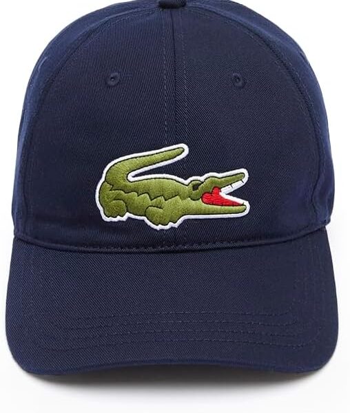 LACOSTE - GORRA DE ALGODÓN AZUL
