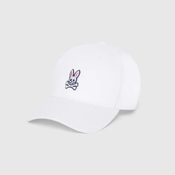 PSYCHO BUNNY - GORRA DE BEISBOL CLASICA BLANCA