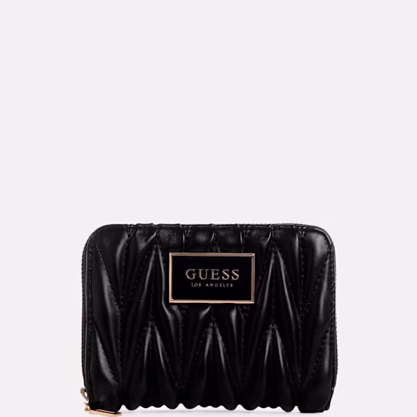 GUESS FLUER SMALL ZIP WALLET - BLACK