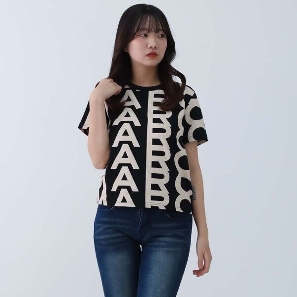 MARC JACOBS MONOGRAM BABY T-SHIRT - BLACK IVORY - Imagen 2