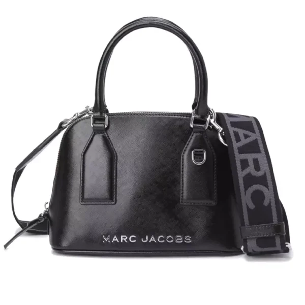 MARC JACOBS - SMALL LEATHER DOME SATCHEL CROSSBODY BAG BLACK