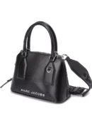 MARC JACOBS - SMALL LEATHER DOME SATCHEL CROSSBODY BAG BLACK