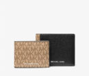 MICHAEL KORS  PEBBLED LEATHER AND LOGO BILLFOLD WALLET