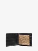 MICHAEL KORS  PEBBLED LEATHER AND LOGO BILLFOLD WALLET