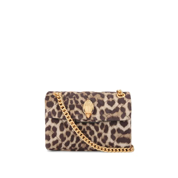 KURT GEIGER - MINI VELVET KENSINGTON BAG BROWN OTHER PRINT