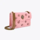KURT GEIGER - MINI VELVET KENSINGTON BAG PALE PINK