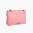 KURT GEIGER - MINI VELVET KENSINGTON BAG PALE PINK