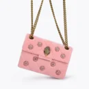 KURT GEIGER - MINI VELVET KENSINGTON BAG PALE PINK