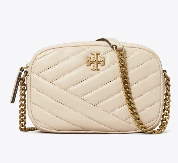 TORY BURCH - KIRA CHEVRON SMALL CAMERA BAG NEW CREAM
