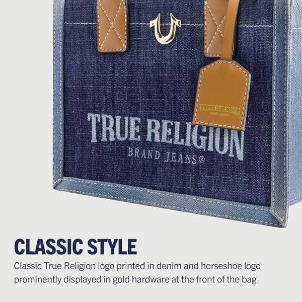 TRUE RELIGION - TOTE BAG DENIM BLUE - Imagen 3