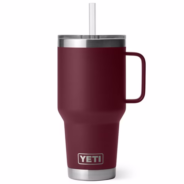 YETI RAMBLER 35oz TRAVEL MUG WETLANDS VINE RED