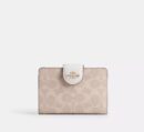 COACH MEDIUM CORNER ZIP WALLET IN SIGNATURE CANVAS