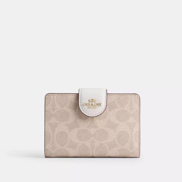 COACH MEDIUM CORNER ZIP WALLET IN SIGNATURE CANVAS