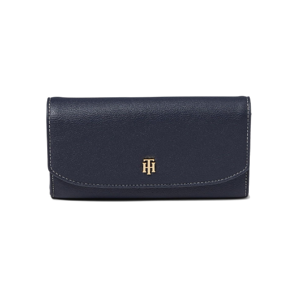 TOMMY HILFIGER CARTERA BRIELLE LI FLAP CONTINENTAR AZUL
